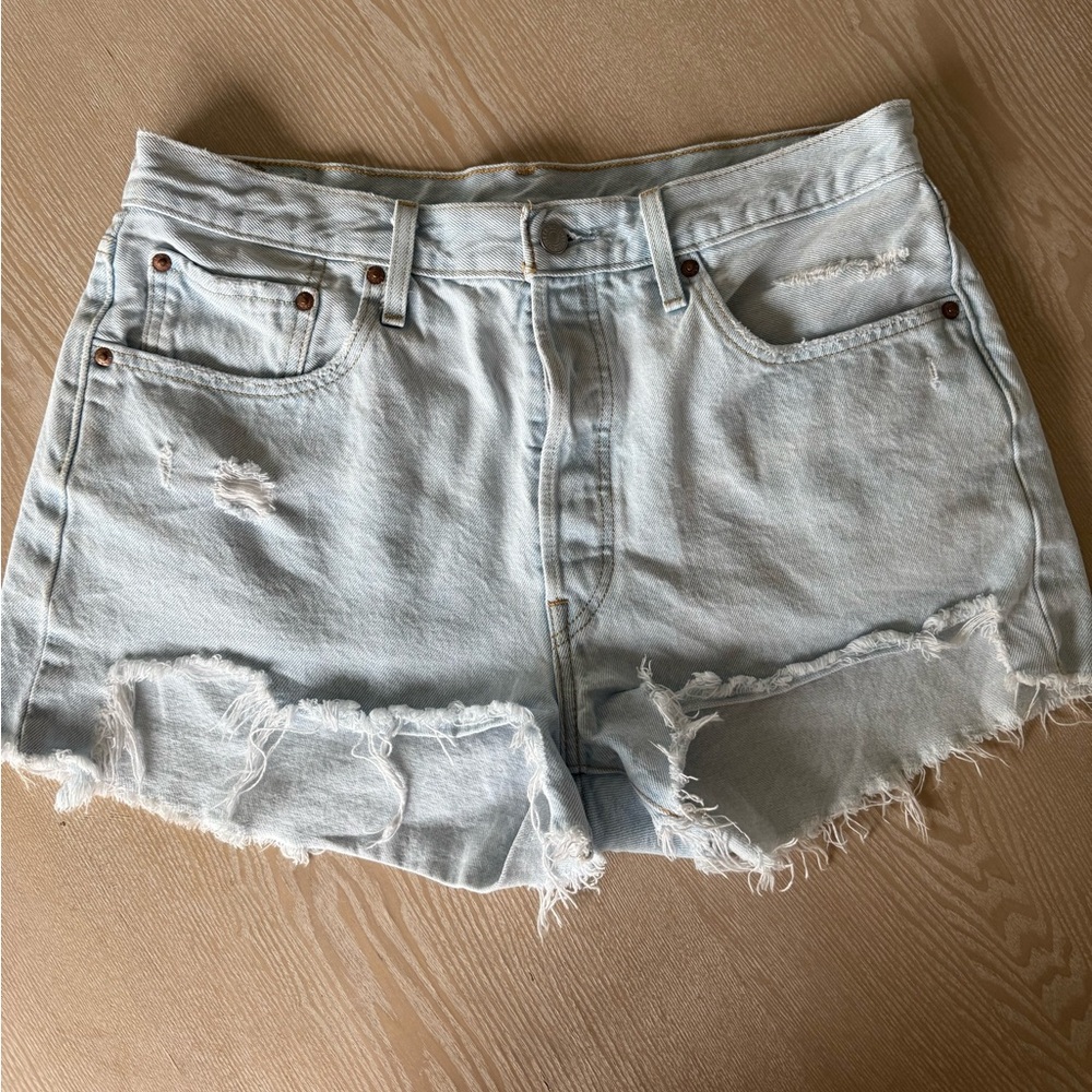 Levi's Blue Jean Shorts Distressed Cut-Off